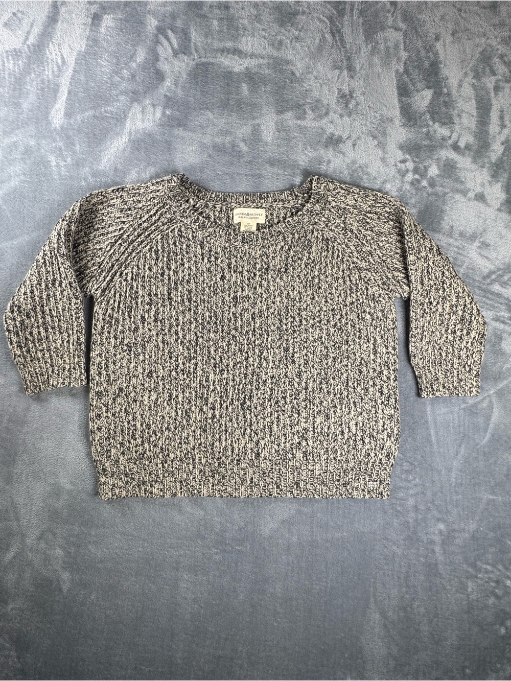 Denim & Supply Ralph Lauren Sweater Womens S Marled Wool Blend Raglan Knit
